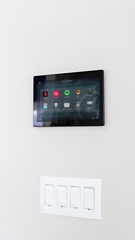 Control4 Smart Home Automation iPad on a wall